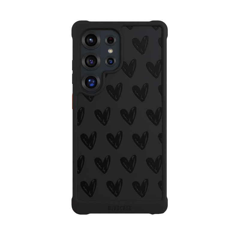 Galaxy S25 Ultra NIVOmax Coeurs noirs sans fond