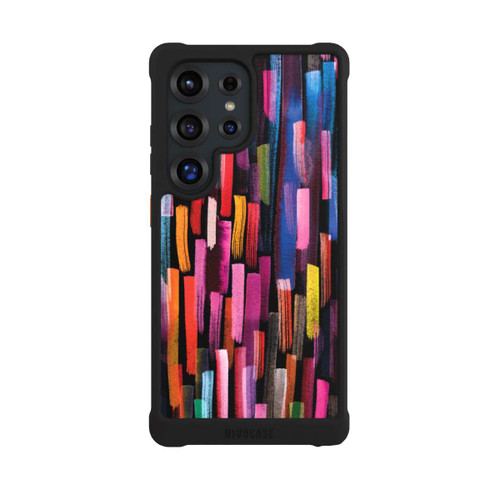 Samsung Galaxy S25 Ultra NIVOmax Bunte Pinselstriche schwarz