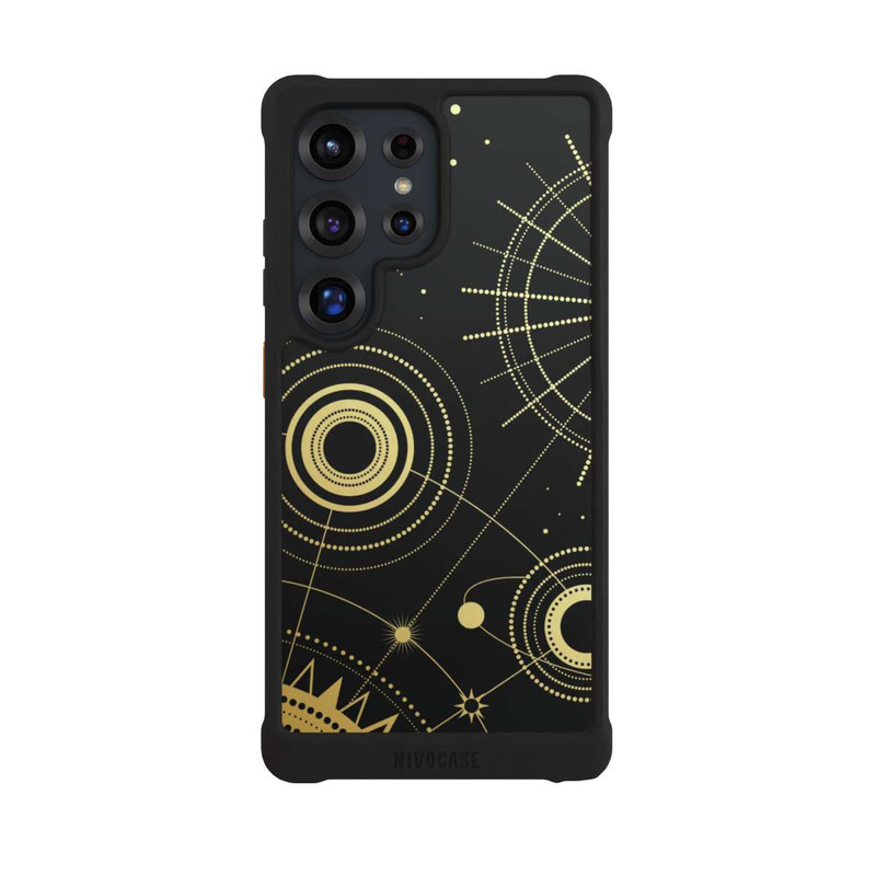 Galaxy S25 Ultra NIVOmax Schwarzer und goldener Look Abstrakt