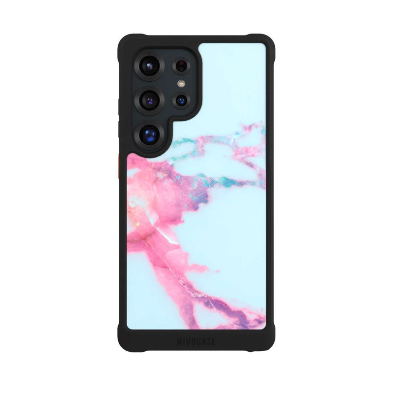 Galaxy S25 Ultra NIVOmax Hellblauer schillernder Adermarmor