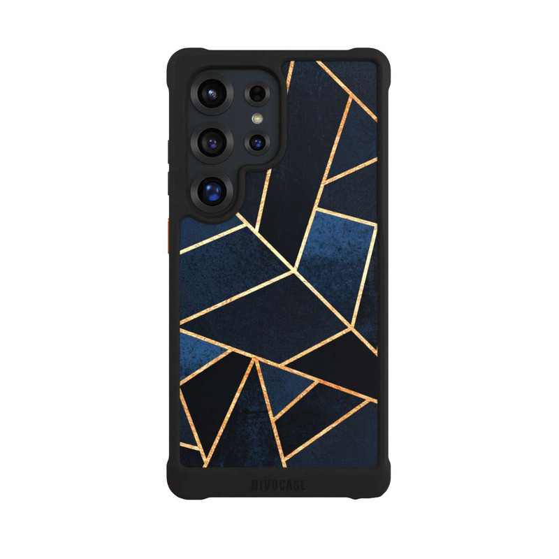 Galaxy S25 Ultra NIVOmax Navy Stein Golddruck