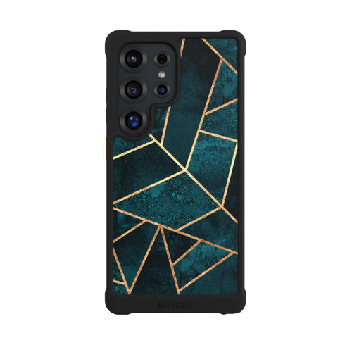 Samsung Galaxy S25 Ultra NIVOmax Tief Blaugrün Stein Gold Druck