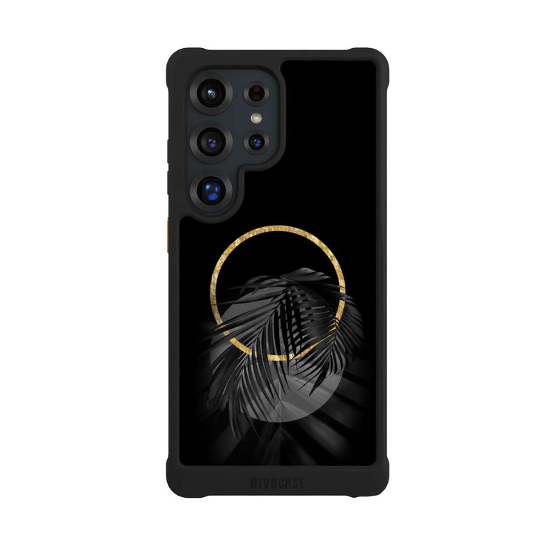Galaxy S25 Ultra NIVOmax tropische Blätter schwarz
