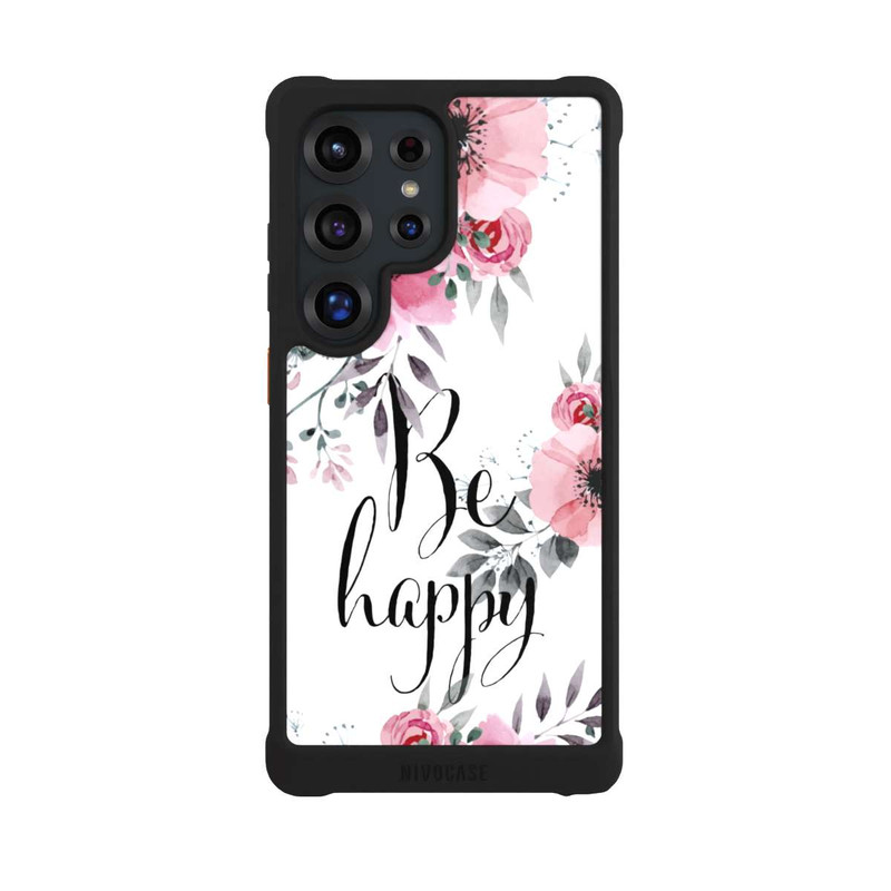 Galaxy S25 Ultra NIVOmax Be Happy Blumen
