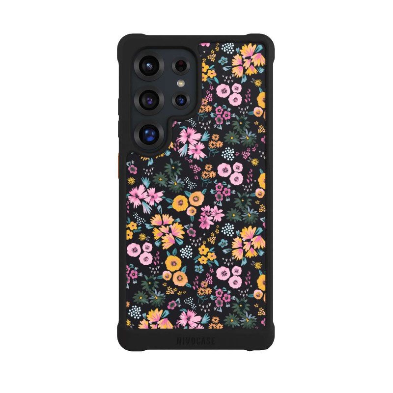 Galaxy S25 Ultra NIVOmax Petites Fleurs colorées Noir 2