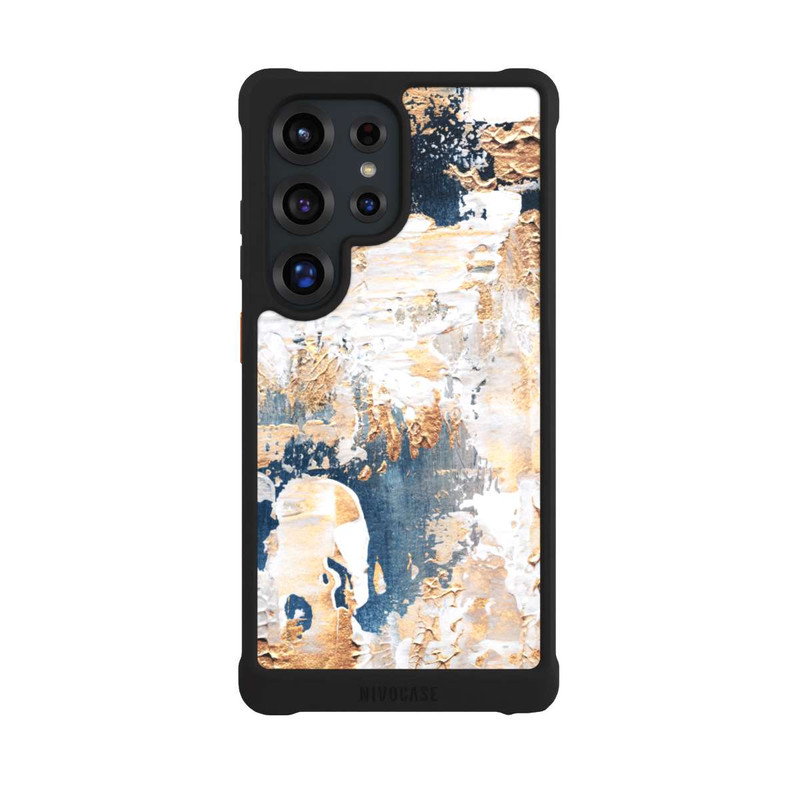Galaxy S25 Ultra NIVOmax Abstraktion Blau und Gold