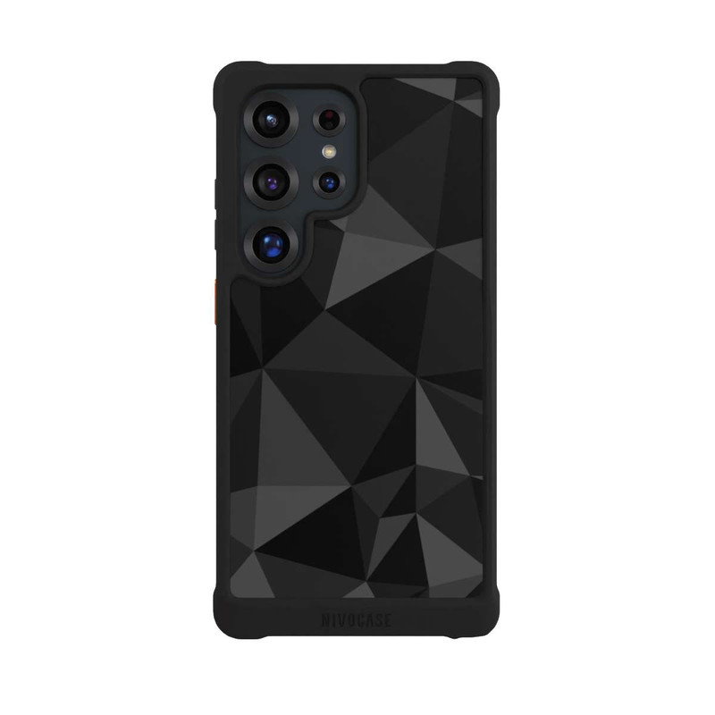 Galaxy S25 Ultra NIVOmax Polygon Pattern Black