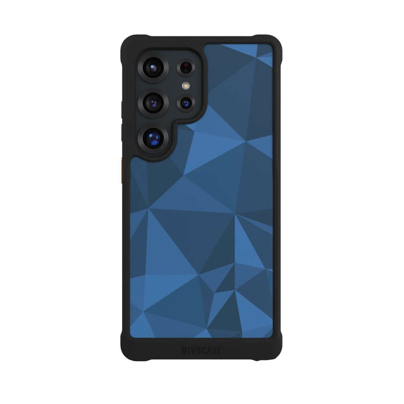Galaxy S25 Ultra NIVOmax Polygon Pattern Blue
