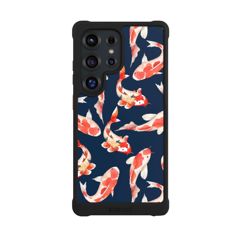 Galaxy S25 Ultra NIVOmax Poisson corail sur fond bleu