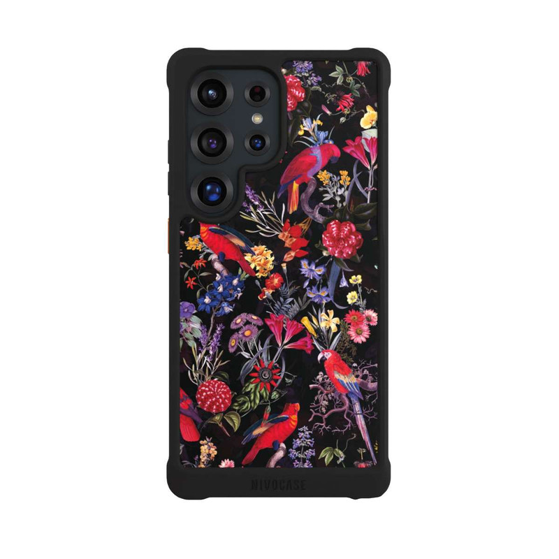 Galaxy S25 Ultra NIVOmax Dark Flowers and Parrots