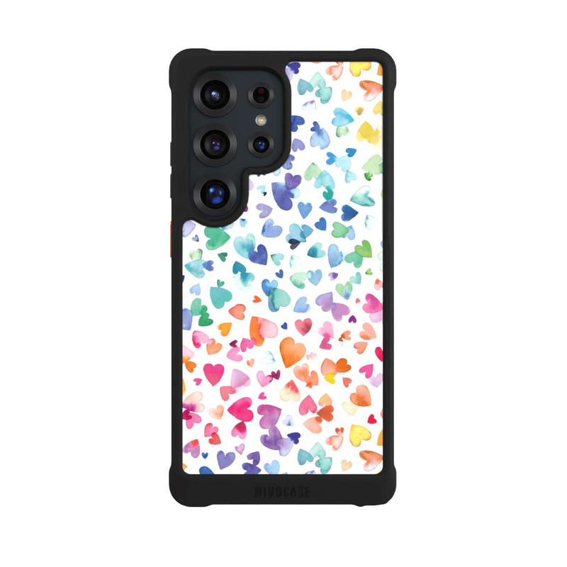 Galaxy S25 Ultra NIVOmax Coeurs d'amour aquarelle