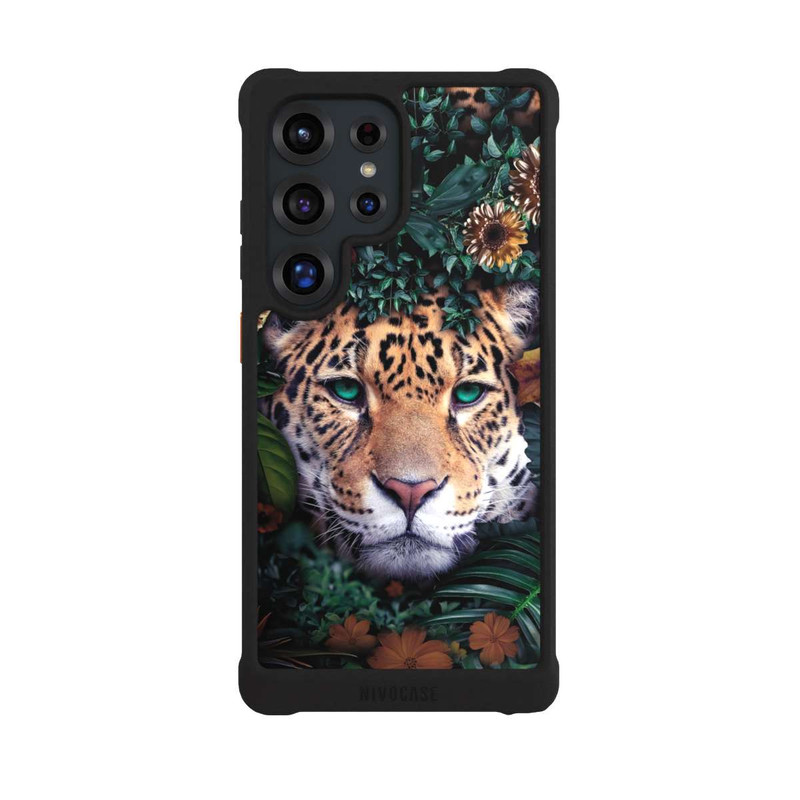 Galaxy S25 Ultra NIVOmax Jaguar dans la jungle verte