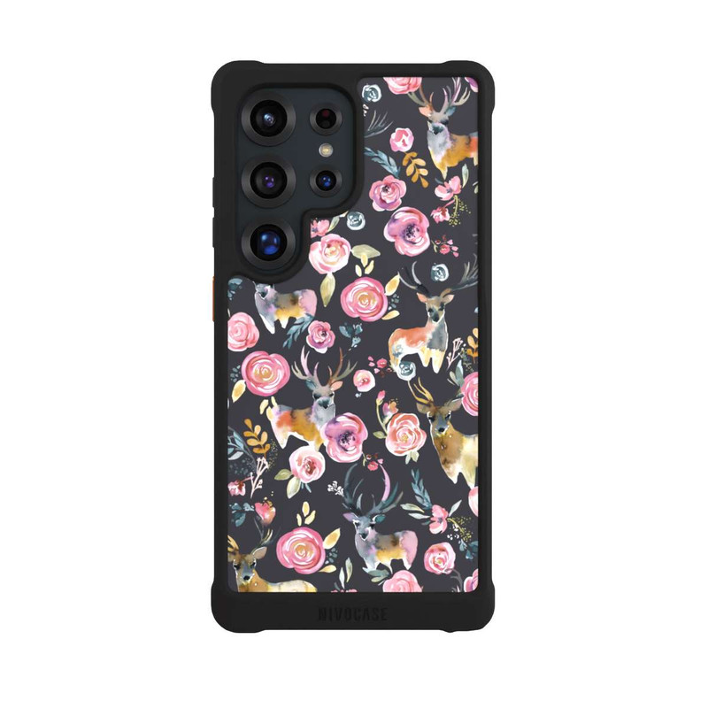 Galaxy S25 Ultra NIVOmax Deers and flowers Anthracite