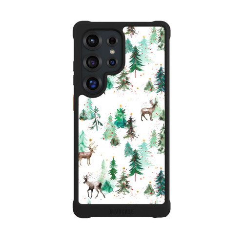 Samsung Galaxy S25 Ultra NIVOmax Cerfs et arbres de Noël d'hiver