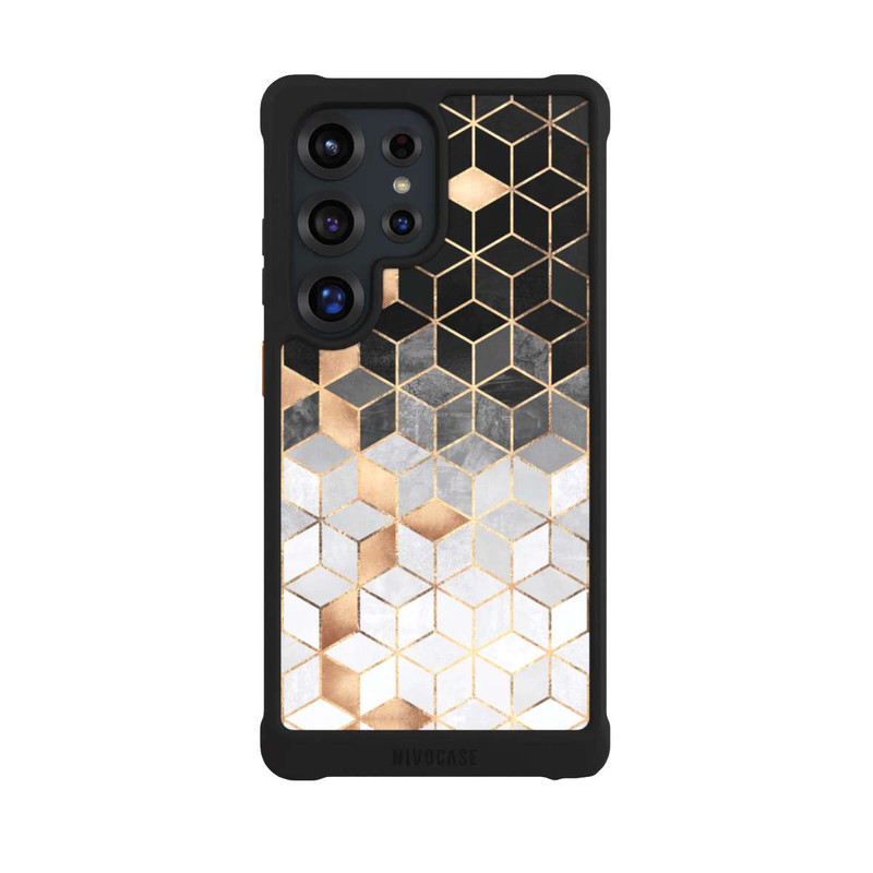 Galaxy S25 Ultra NIVOmax Würfel dunkel und gold