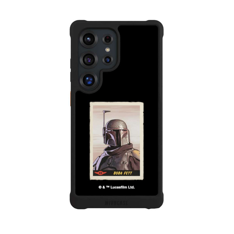 Galaxy S25 Ultra NIVOmax Boba Fett Badges Schwarzer Hintergrund