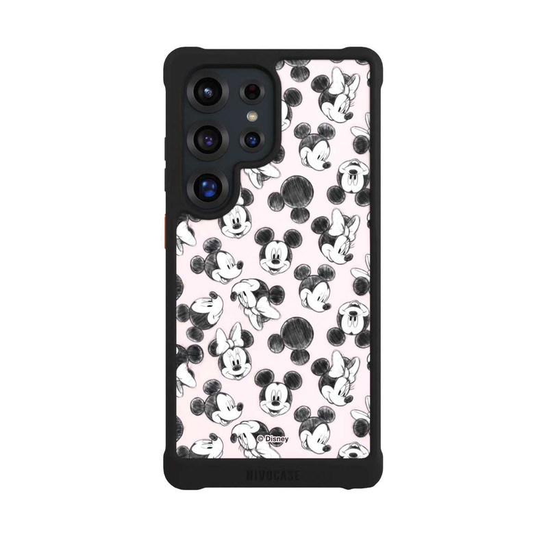 Galaxy S25 Ultra NIVOmax Minnie & Mickey Viele Gesichter Pink