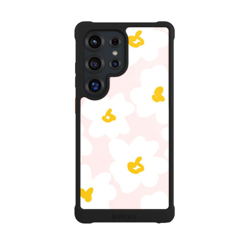 Samsung Galaxy S25 Ultra NIVOmax Retro Blumenwand Gänseblümchen Aprikose