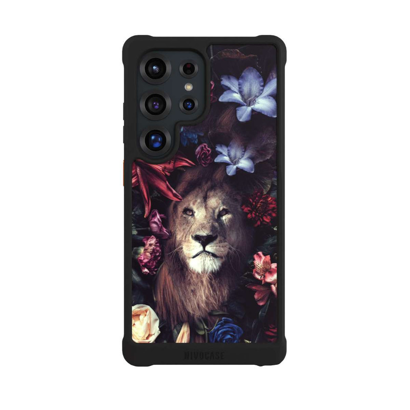 Galaxy S25 Ultra NIVOmax Löwe Blumenrahmen
