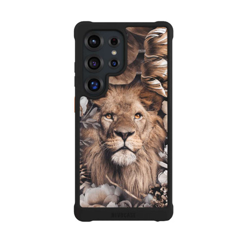 Samsung Galaxy S25 Ultra NIVOmax Löwe Blumenrahmen Beige