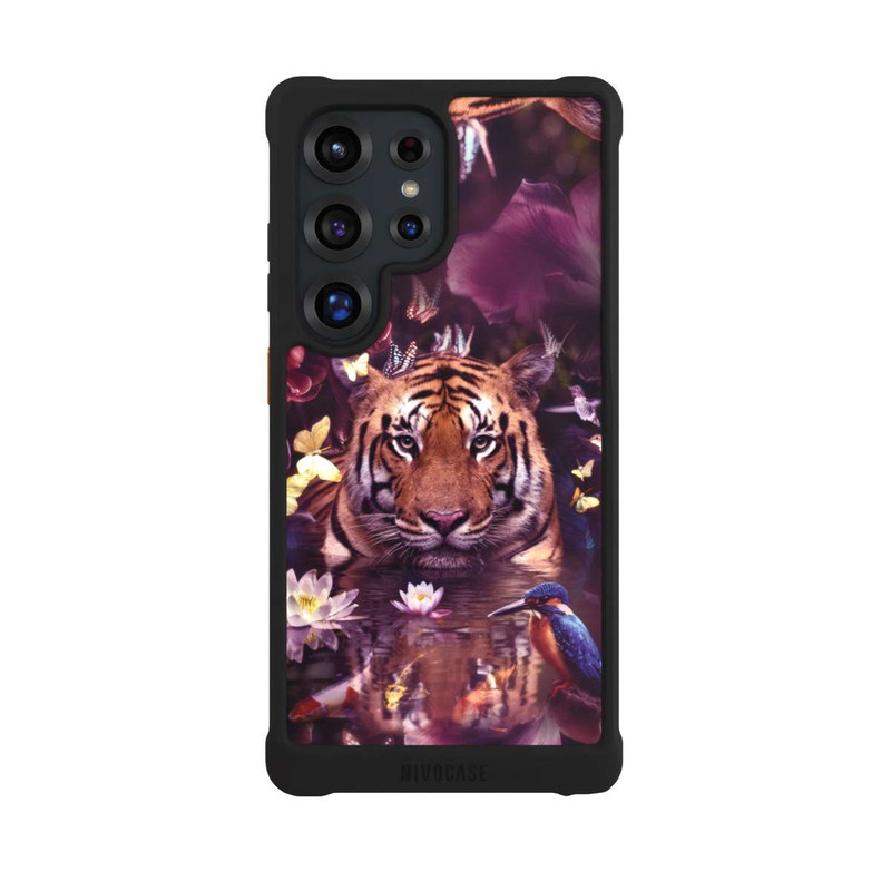 Galaxy S25 Ultra NIVOmax Tiger Blumenrahmen