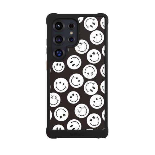 Samsung Galaxy S25 Ultra NIVOmax Smiles Emotes Pattern Black And White