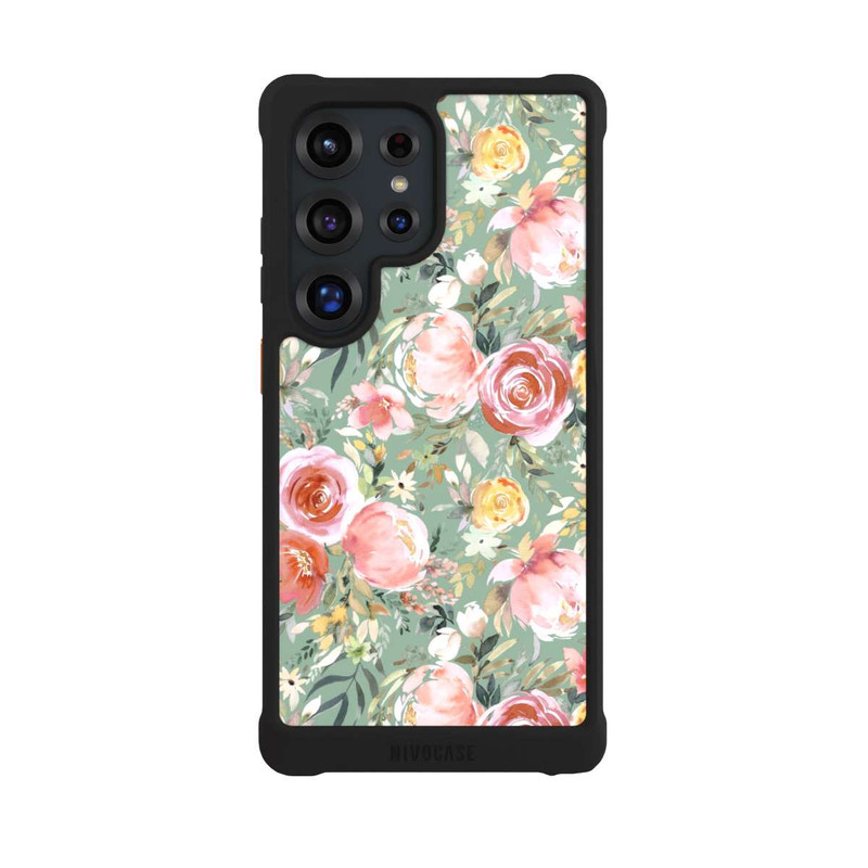 Galaxy S25 Ultra NIVOmax Pastellfarbener Pfingstrosenstrauß
