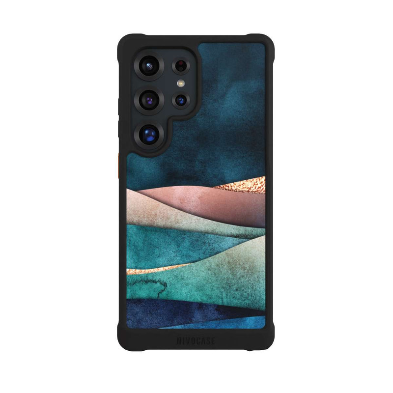Galaxy S25 Ultra NIVOmax Vagues bleu-or