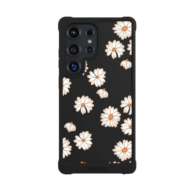 Galaxy S25 Ultra NIVOmax Fond Flower Power blanc