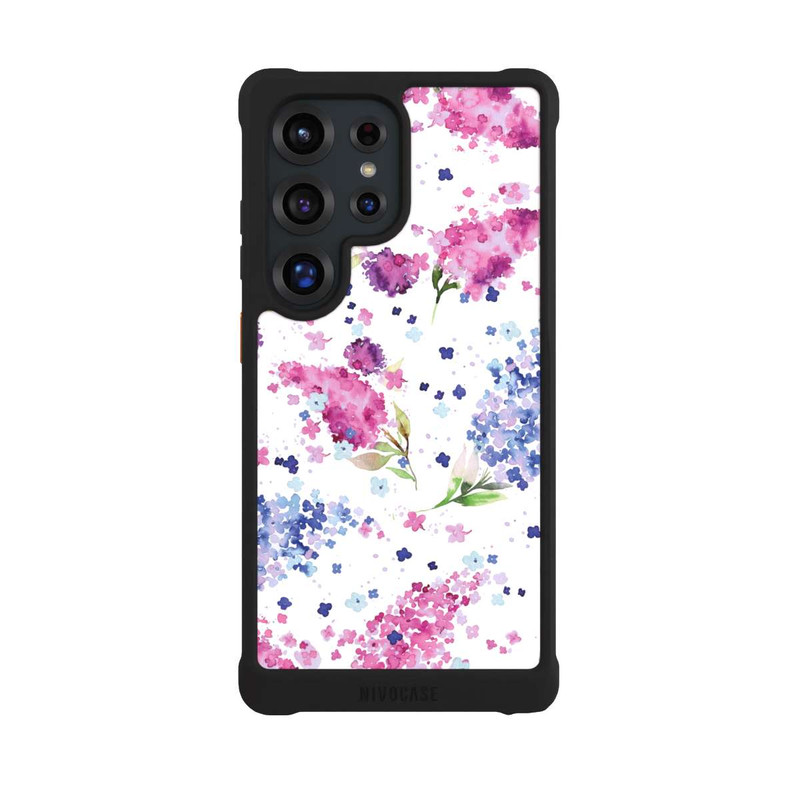 Galaxy S25 Ultra NIVOmax Hortensien Lila und Rosa Blumen