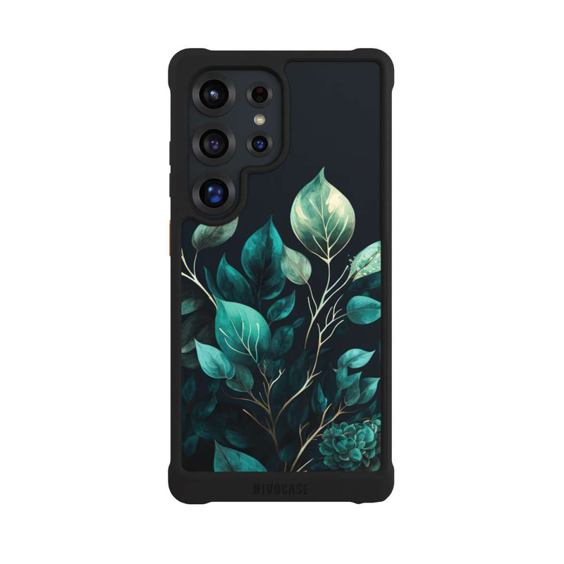 Galaxy S25 Ultra NIVOmax Eucalyptus Fond Sombre avec IA