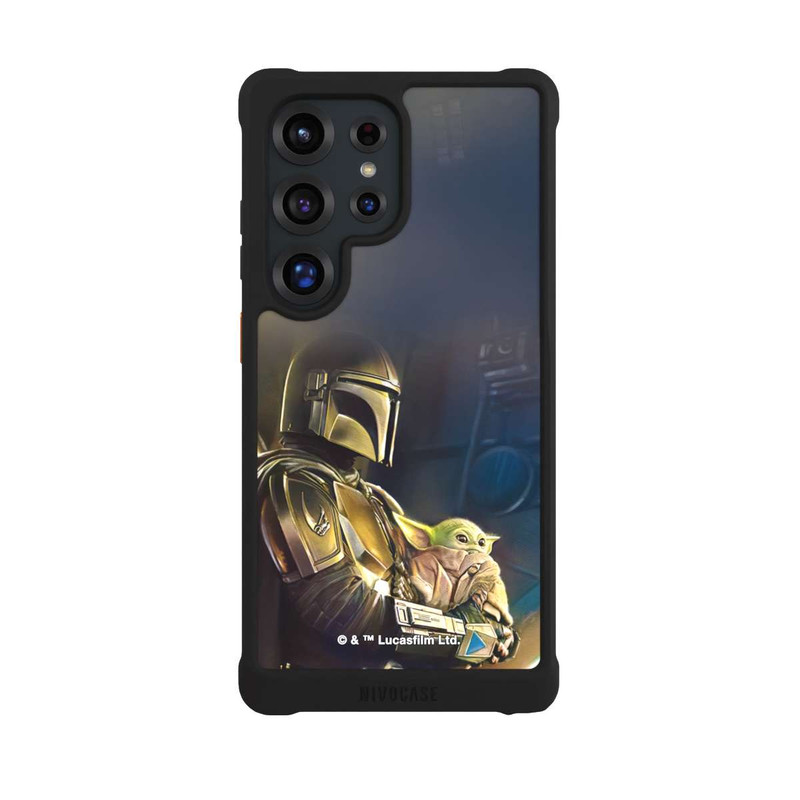 Galaxy S25 Ultra NIVOmax Mandaloriens et Grogu à l'intérieur du vaisseau