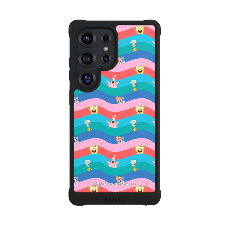 Galaxy S25 Ultra NIVOmax Spongebob Friends Colorful Waves