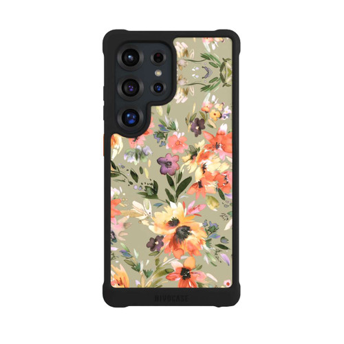 Samsung Galaxy S25 Ultra NIVOmax Fleurs tropicales picturales vert sauge