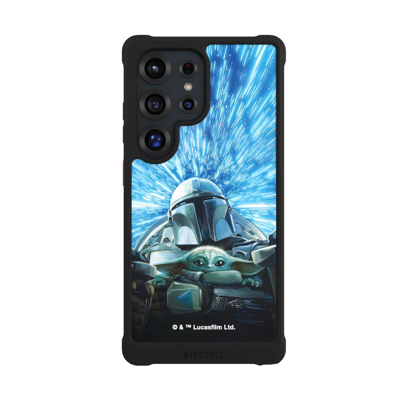Galaxy S25 Ultra NIVOmax Grogu et Mando Flying Blue