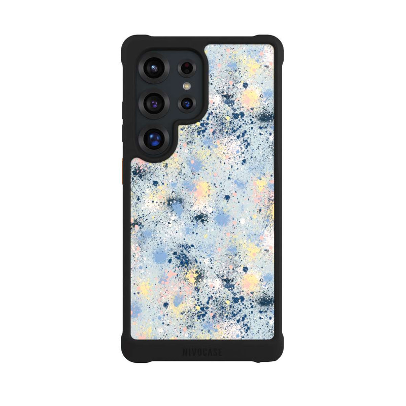 Galaxy S25 Ultra NIVOmax Tintentropfen Staub Textur Blau