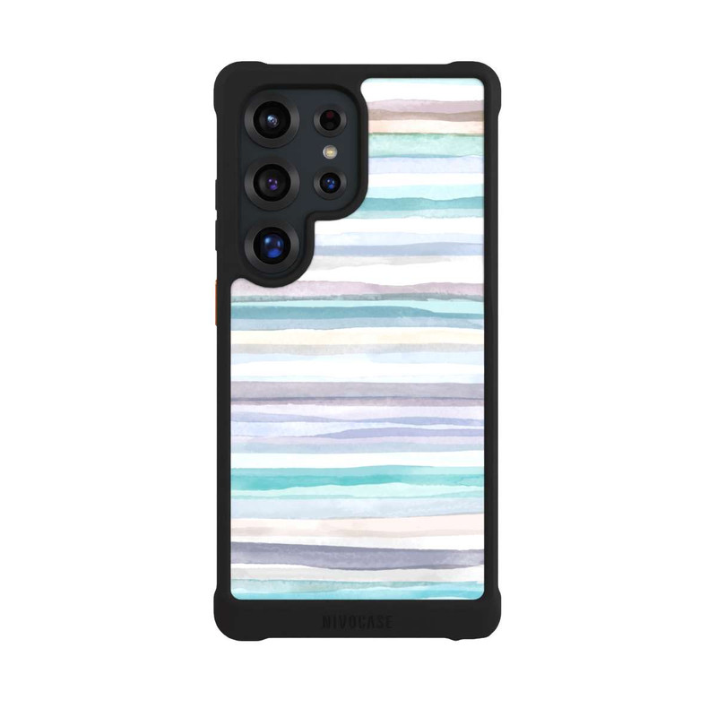 Galaxy S25 Ultra NIVOmax Rayures pastel bleu