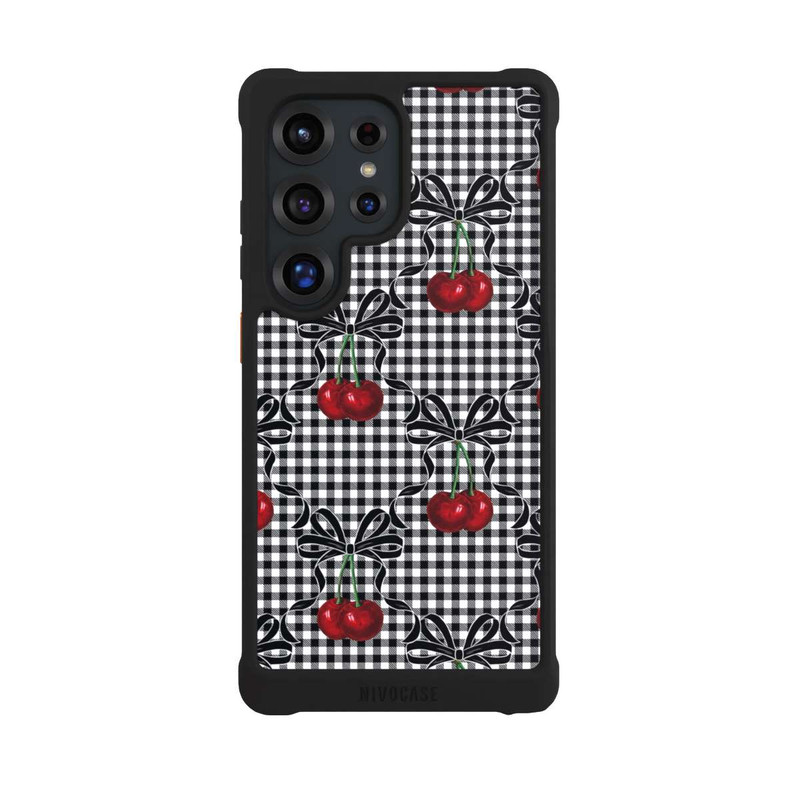 Galaxy S25 Ultra NIVOmax Motif cerise noir