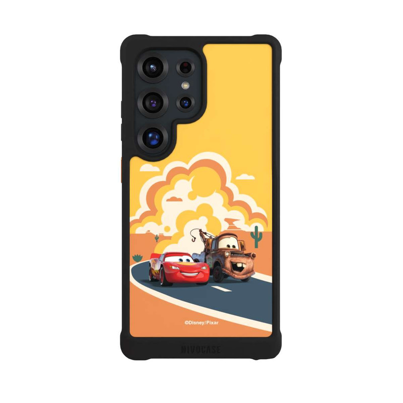 Galaxy S25 Ultra NIVOmax Disney Cars Lightning McQueen Und Hook on the Road