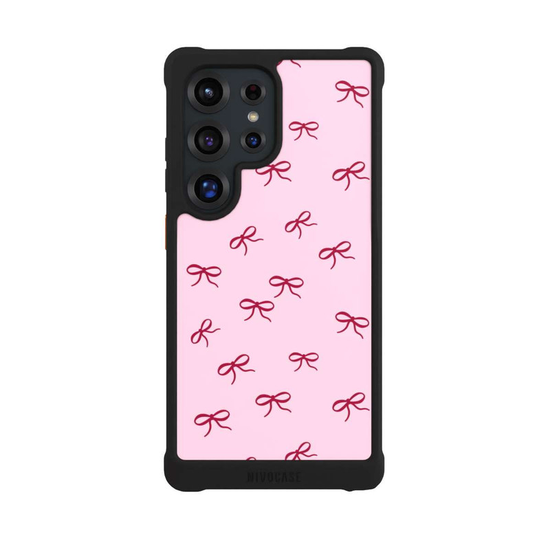 Galaxy S25 Ultra NIVOmax Bows Red Pink Pattern