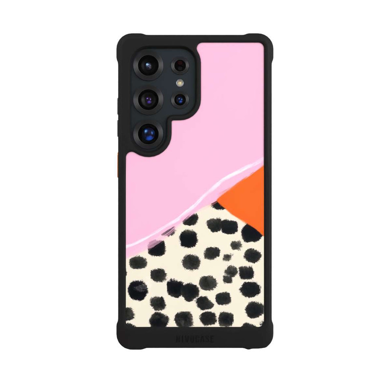 Galaxy S25 Ultra NIVOmax Pink and Orange Modern Art with Dots