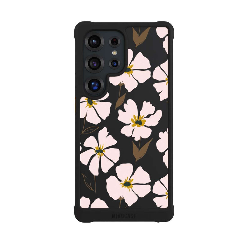 Galaxy S25 Ultra NIVOmax Simple Pastell Flowers Rose Transparent