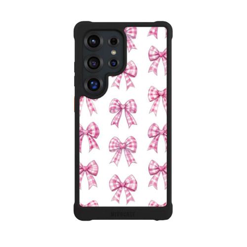 Samsung Galaxy S25 Ultra NIVOmax Pink Gingham Hearts and Bows