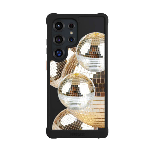 Samsung Galaxy S25 Ultra NIVOmax Disco Ball Party Gold Transparent with AI
