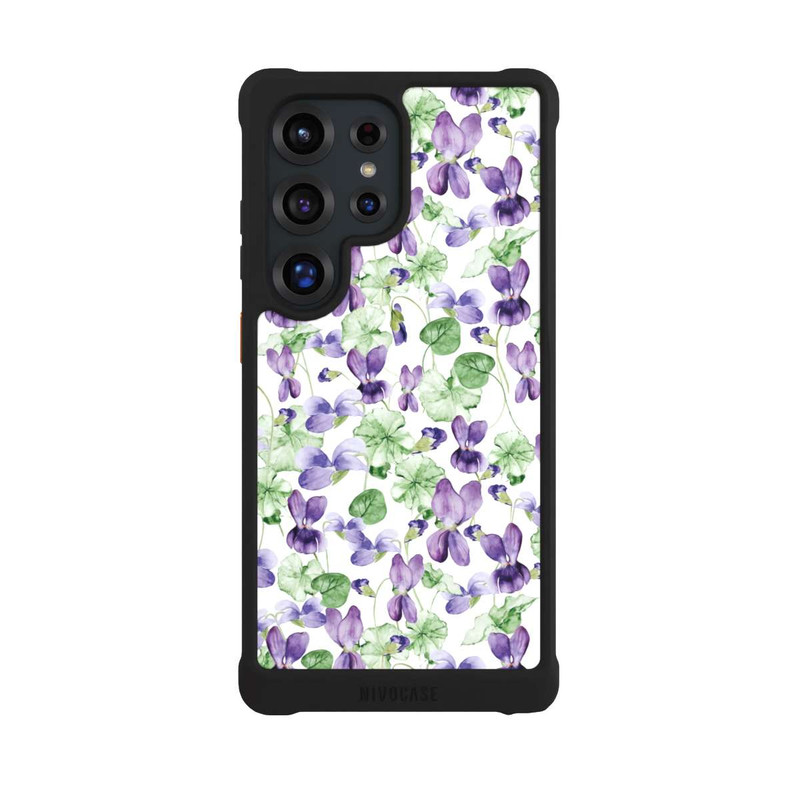 Galaxy S25 Ultra NIVOmax Purple Wildflowers Pattern Watercolor