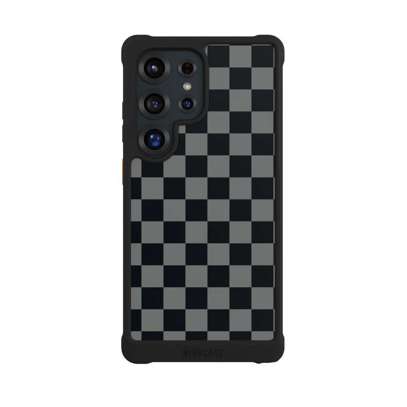 Galaxy S25 Ultra NIVOmax Checked Pattern Black Grey