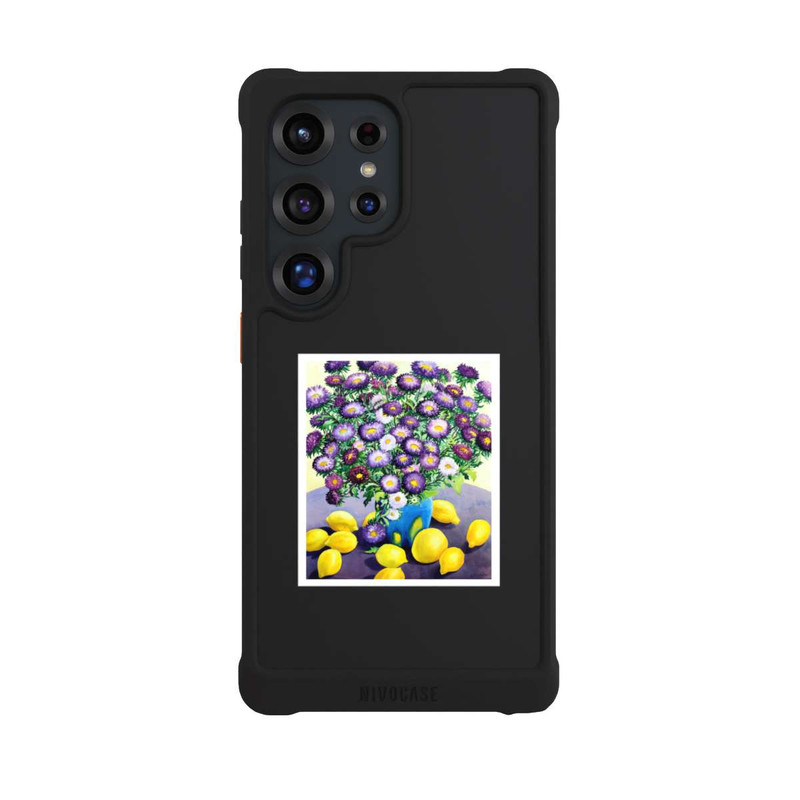 Galaxy S25 Ultra NIVOmax Purple Asters and Lemons by Christopher Ryland