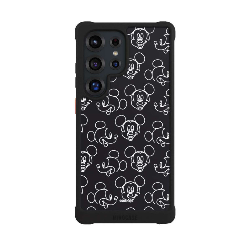 Galaxy S25 Ultra NIVOmax Disney Mickey Faces Black Line Art Pattern