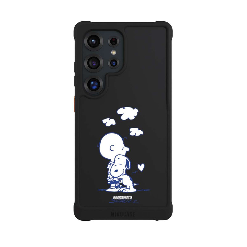 Galaxy S25 Ultra NIVOmax Peanuts Charlie Brown Snoopy Hug Transparent