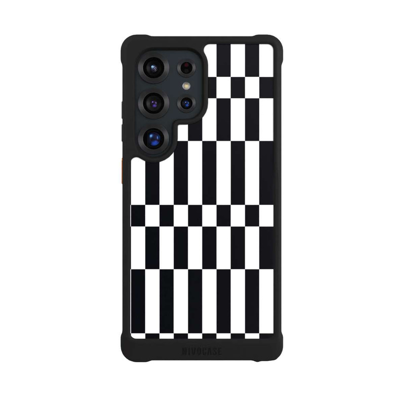 Galaxy S25 Ultra NIVOmax Checked Abstract Bold Black and White Color Block